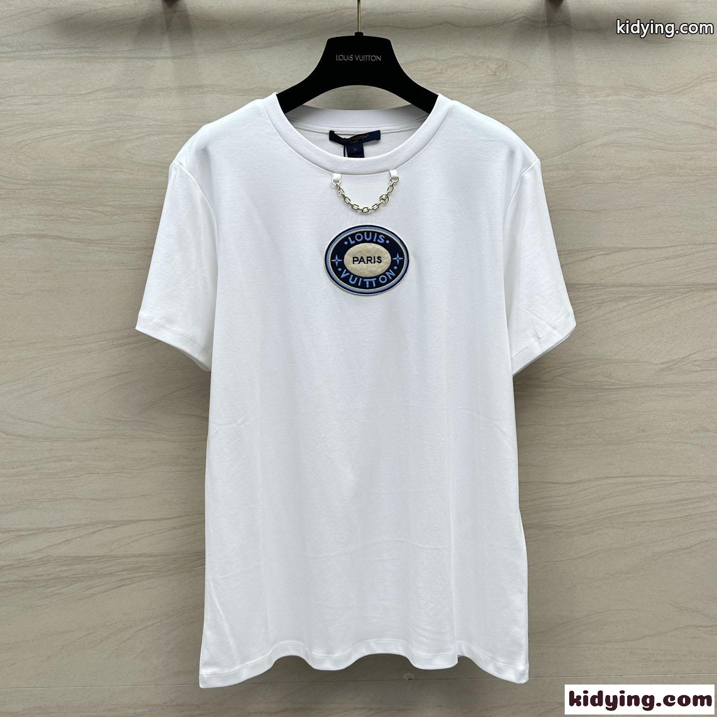 ルイ・ヴィトン 半袖Tシャツ コピー レディース LVパッチTシャツ-0