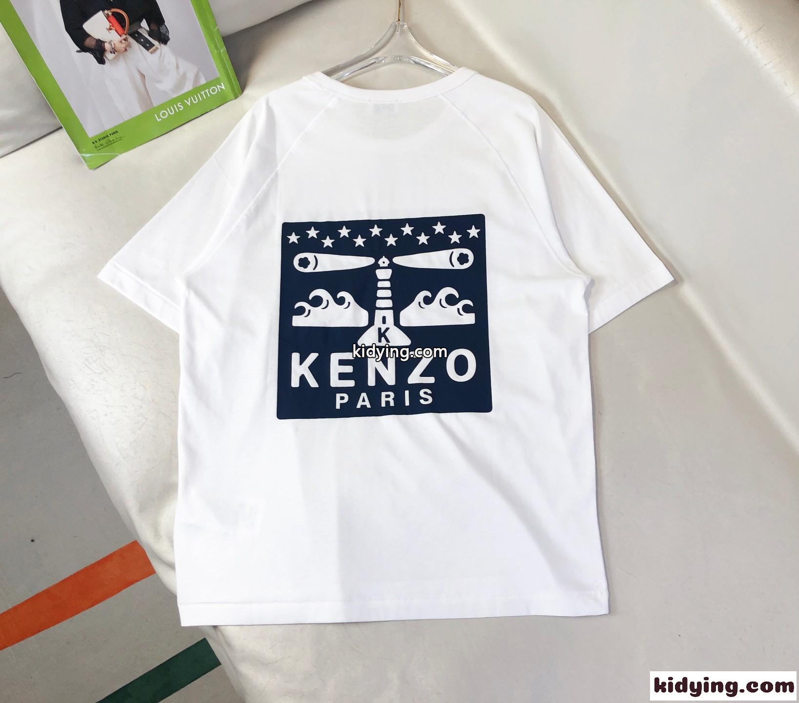 ケンゾー Tシャツ コピー シンプル クルーネック プリント 半袖Tシャツ ユニセックス-2
