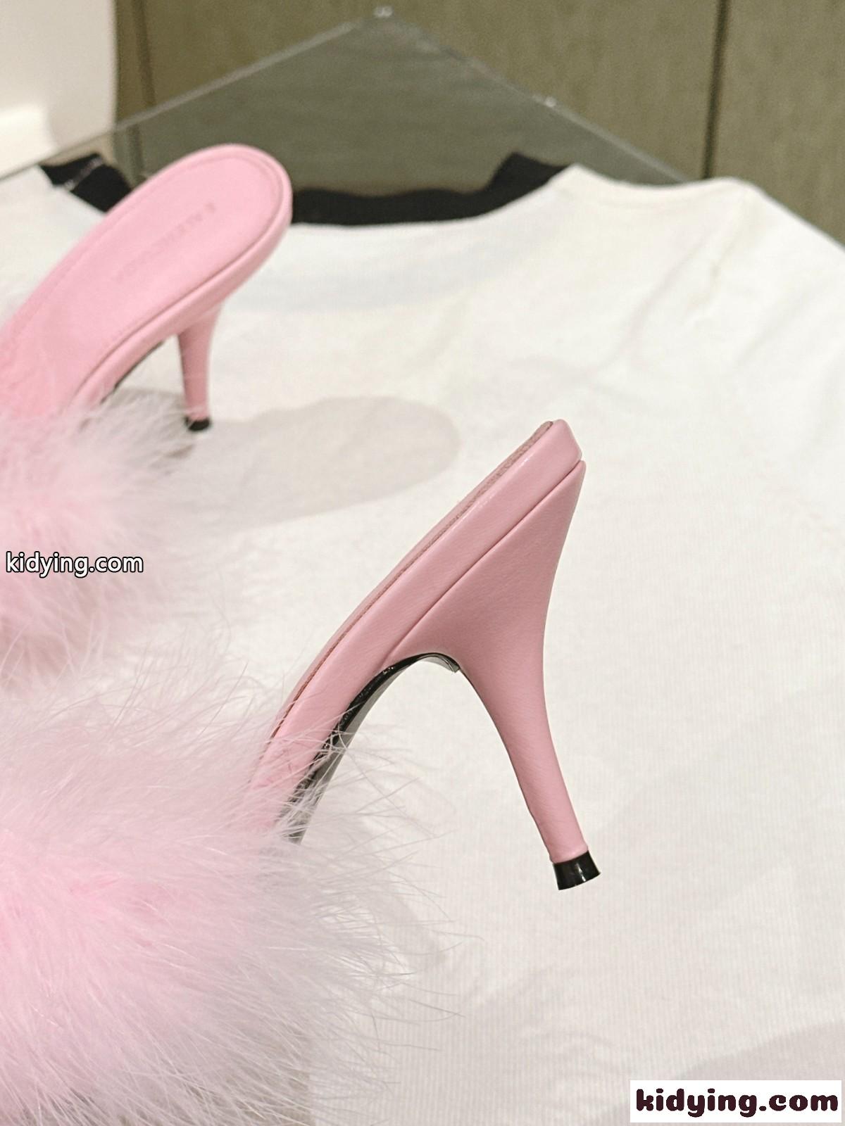 フェザー BOUDOIR 8.5cm サンダル バレンシアガ サンダル コピー ピンク-3