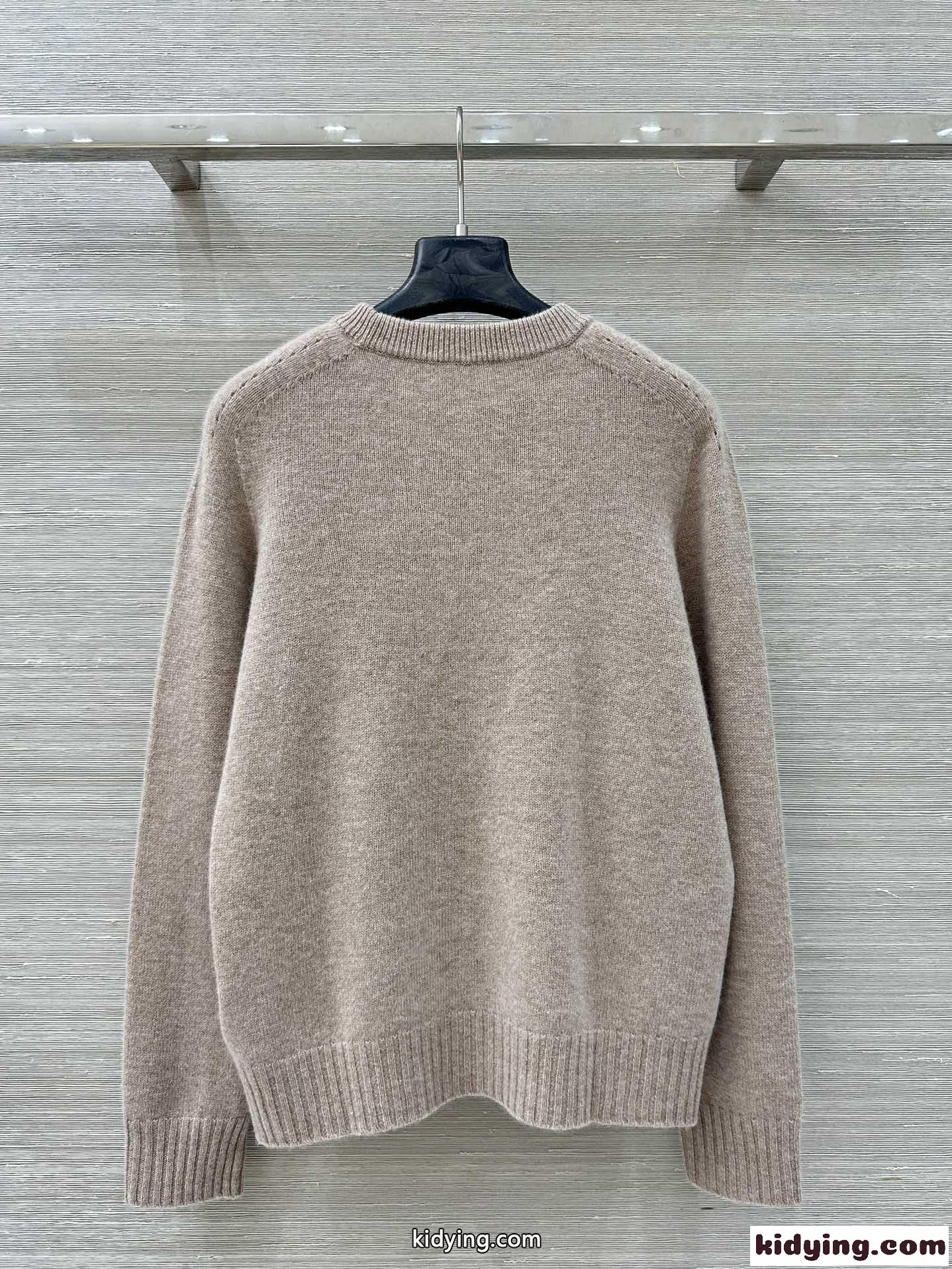 洗練された カシミヤ クルーネック プルオーバー セリーヌ セーター 偽物-4