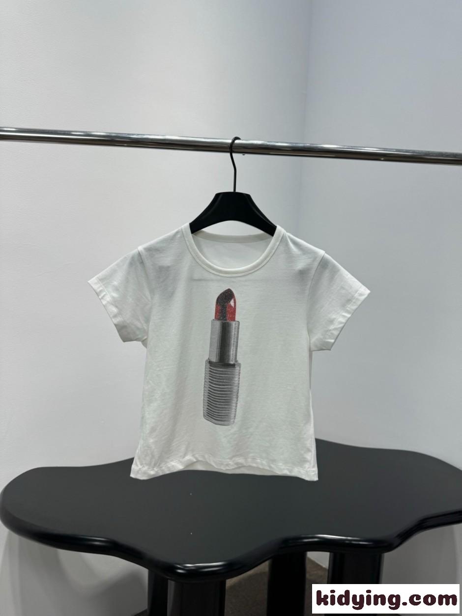 リップモチーフクロップドコットンTシャツ アレキサンダーワング Tシャツ コピー ホワイト-0