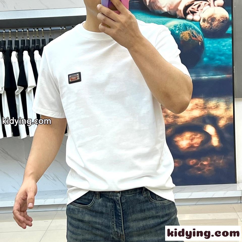 シンプル ロゴプレート コットン バーバリー Tシャツ 偽物 半袖Tシャツ ホワイト-1