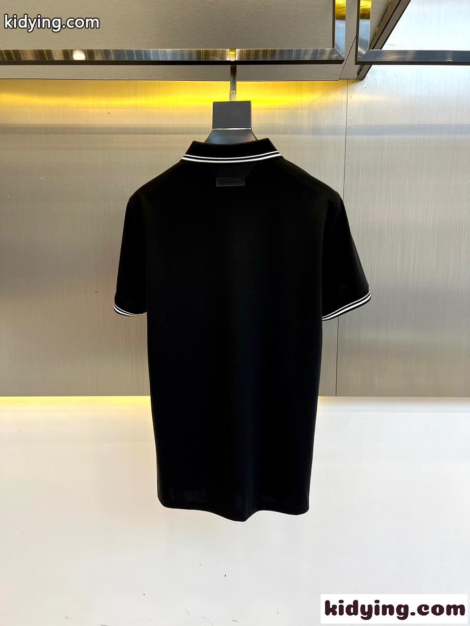 定番 カジュアル コットンピケ ポロシャツ ドルチェ&ガッバーナ Tシャツ コピー ブラック-3