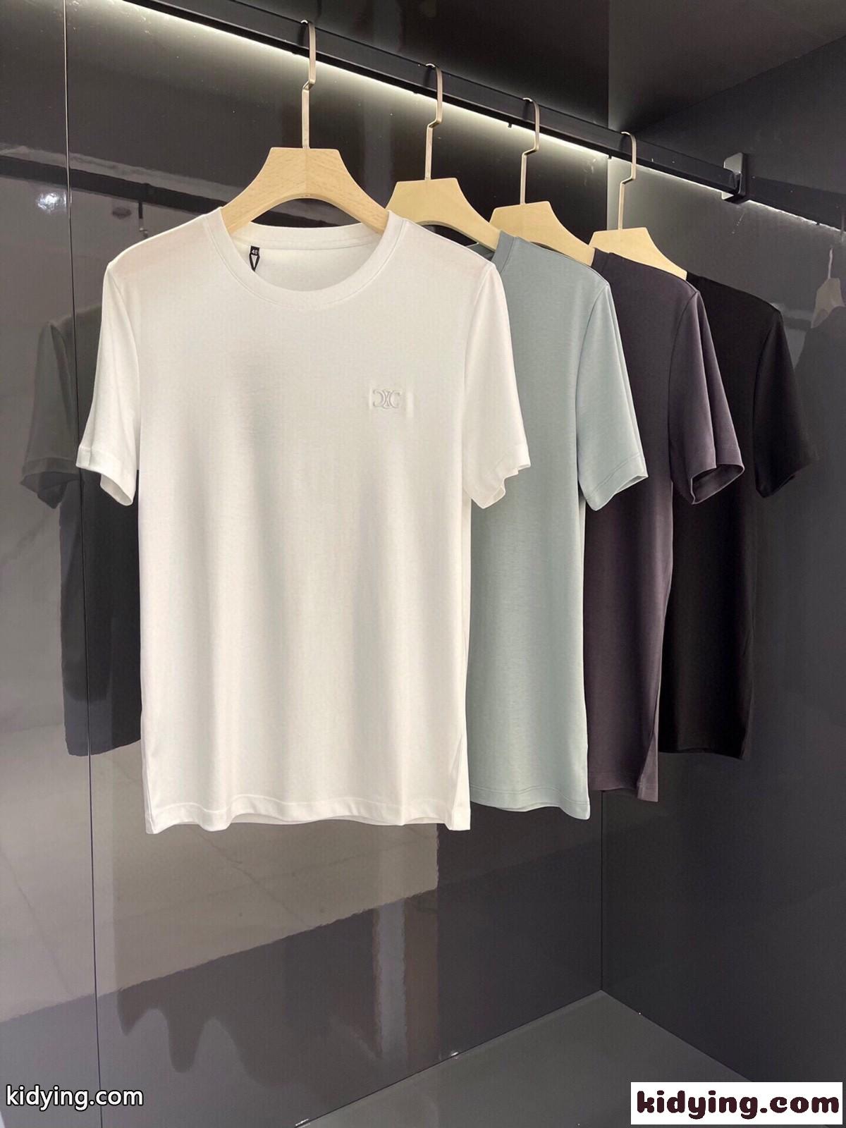 シンプル ロゴ 刺繍 無地 4色あり セリーヌ tシャツ コピー クルーネック 半袖 トップス-0