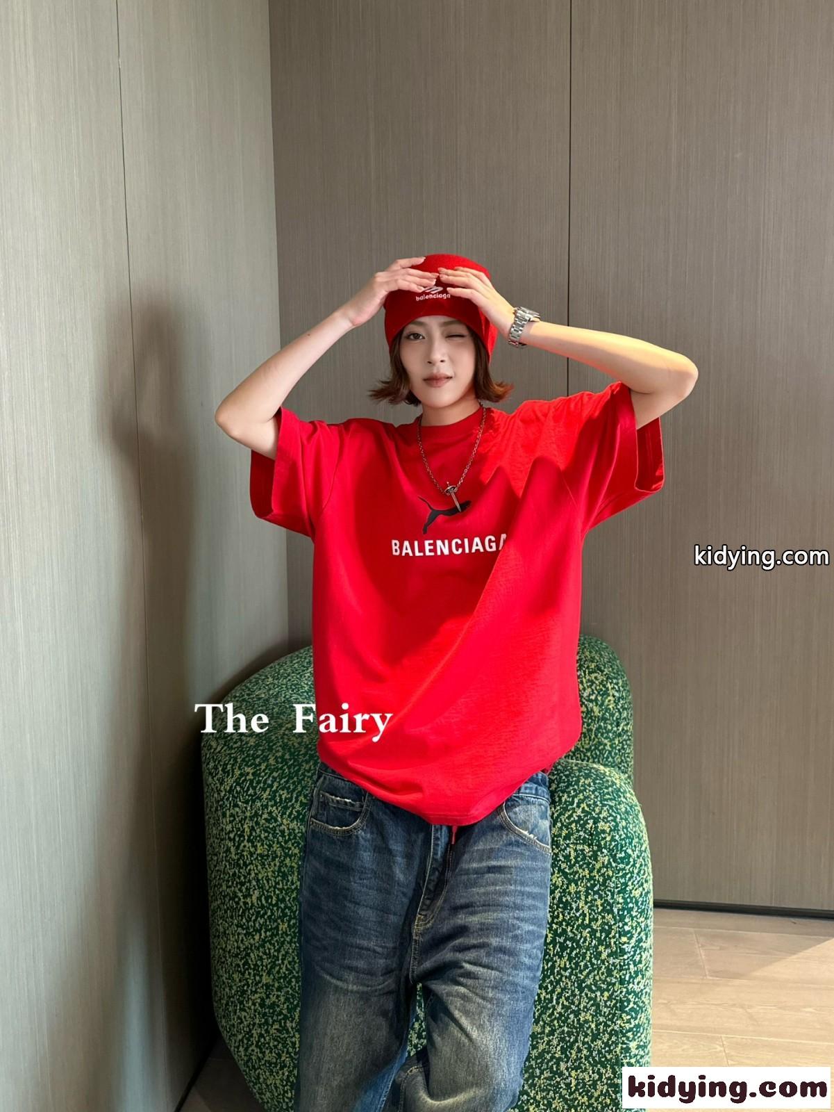 BALENCIAGA×Puma オーバーサイズTシャツ スーパーコピー レッド-3
