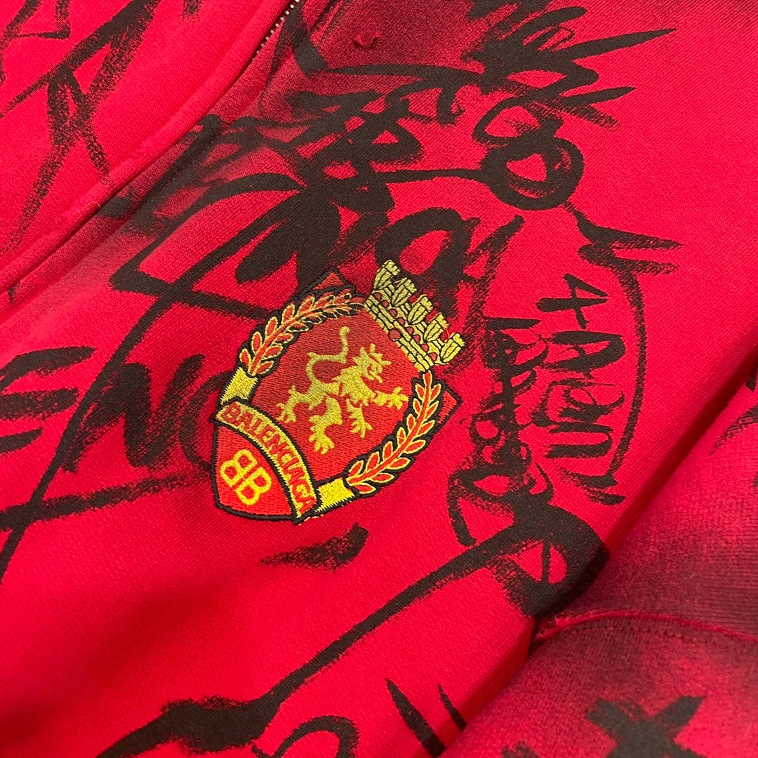 カジュアル おしゃれ バレンシアガ SKATER ジップアップ HOODIE コピー レッド-2