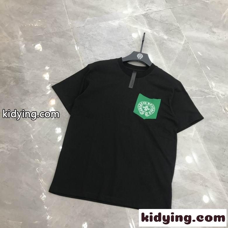 合わせやすい 人気 オシャレ 柔らかい 着心地いい カジュアル クルーネック ロゴ クロムハーツ 半袖Tシャツ コピー-0