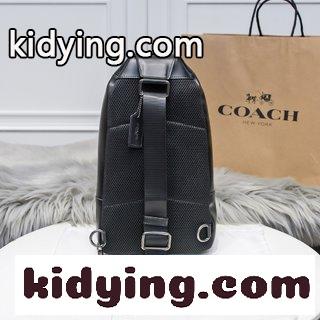 COACHコーチの男性バッグ 新しいおしゃれで青白の縞模様のショルダーバッグ コーチバッグ 売るコピー-2