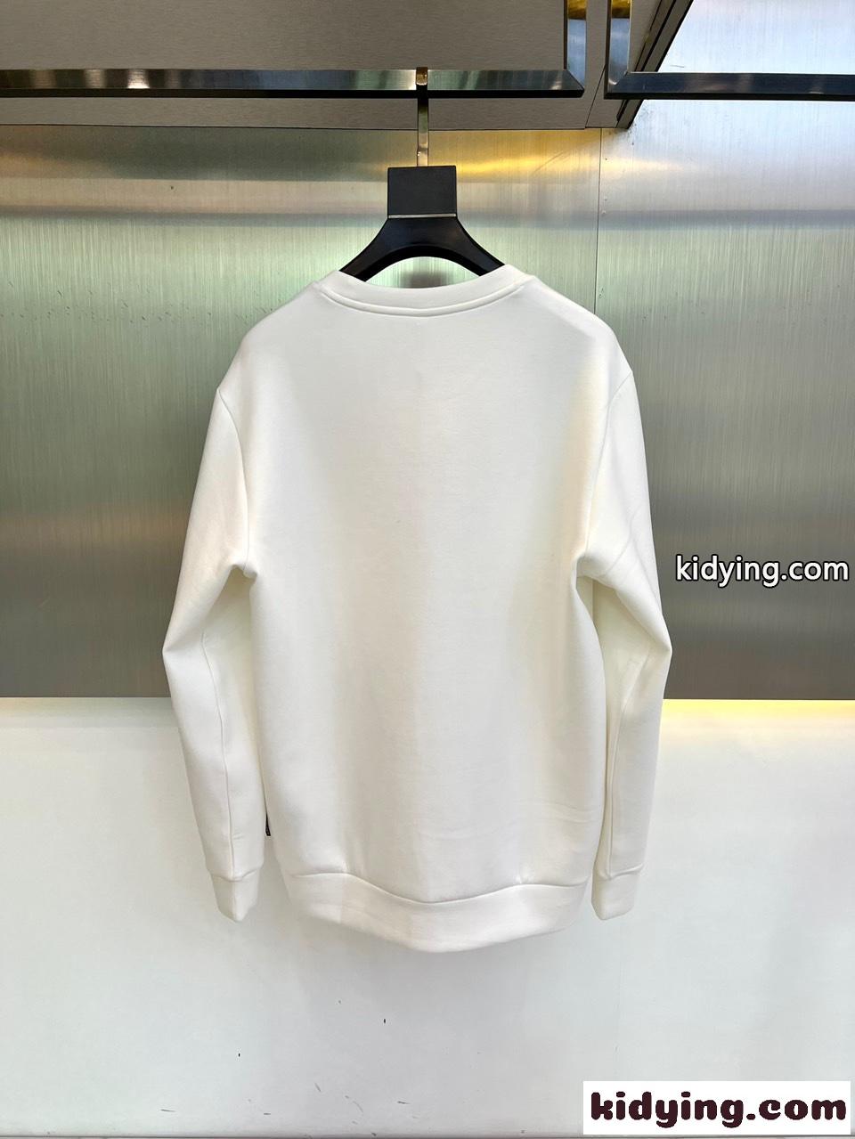 上品 カジュアル クルーネック コットン スウェットシャツ バーバリー Tシャツ コピー ホワイト-3
