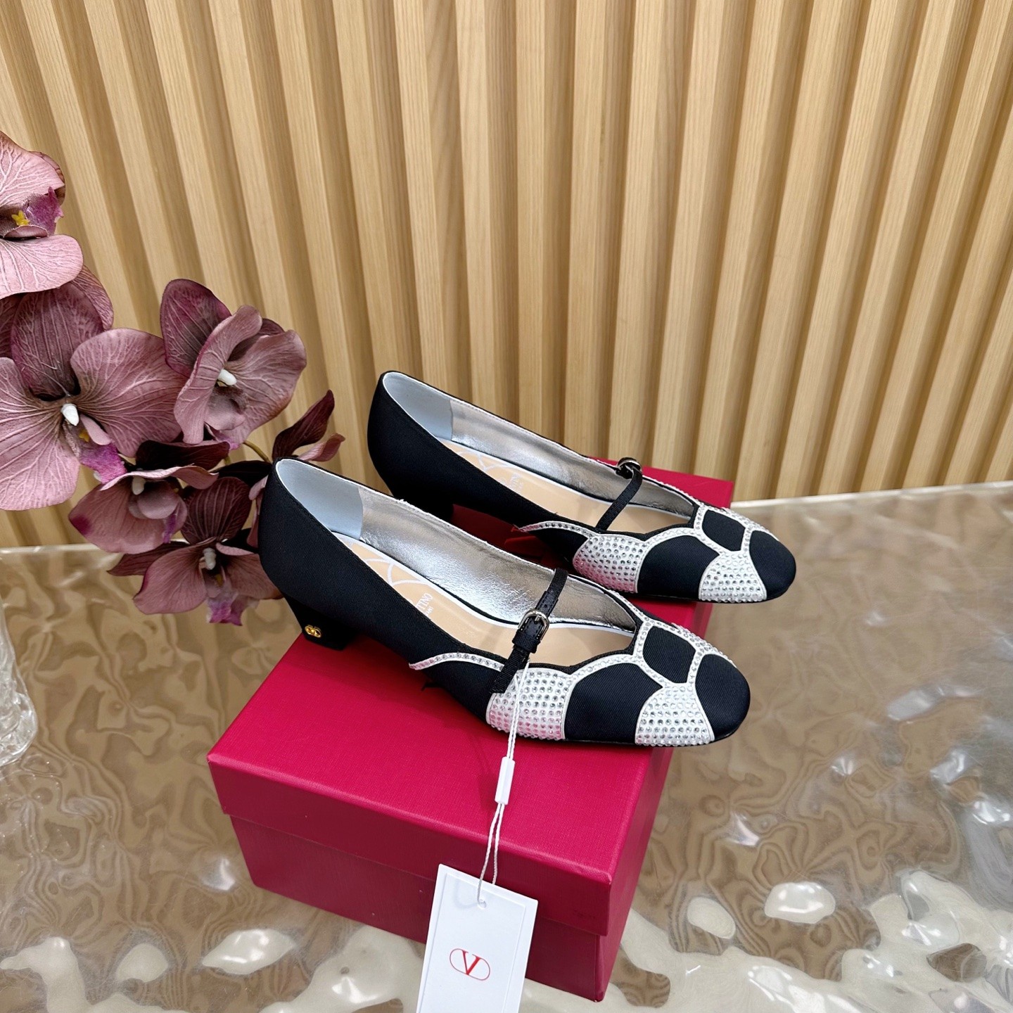 ボウワウ クリスタル モアレファブリック パンプス ヴァレンティノ スーパーコピー-2
