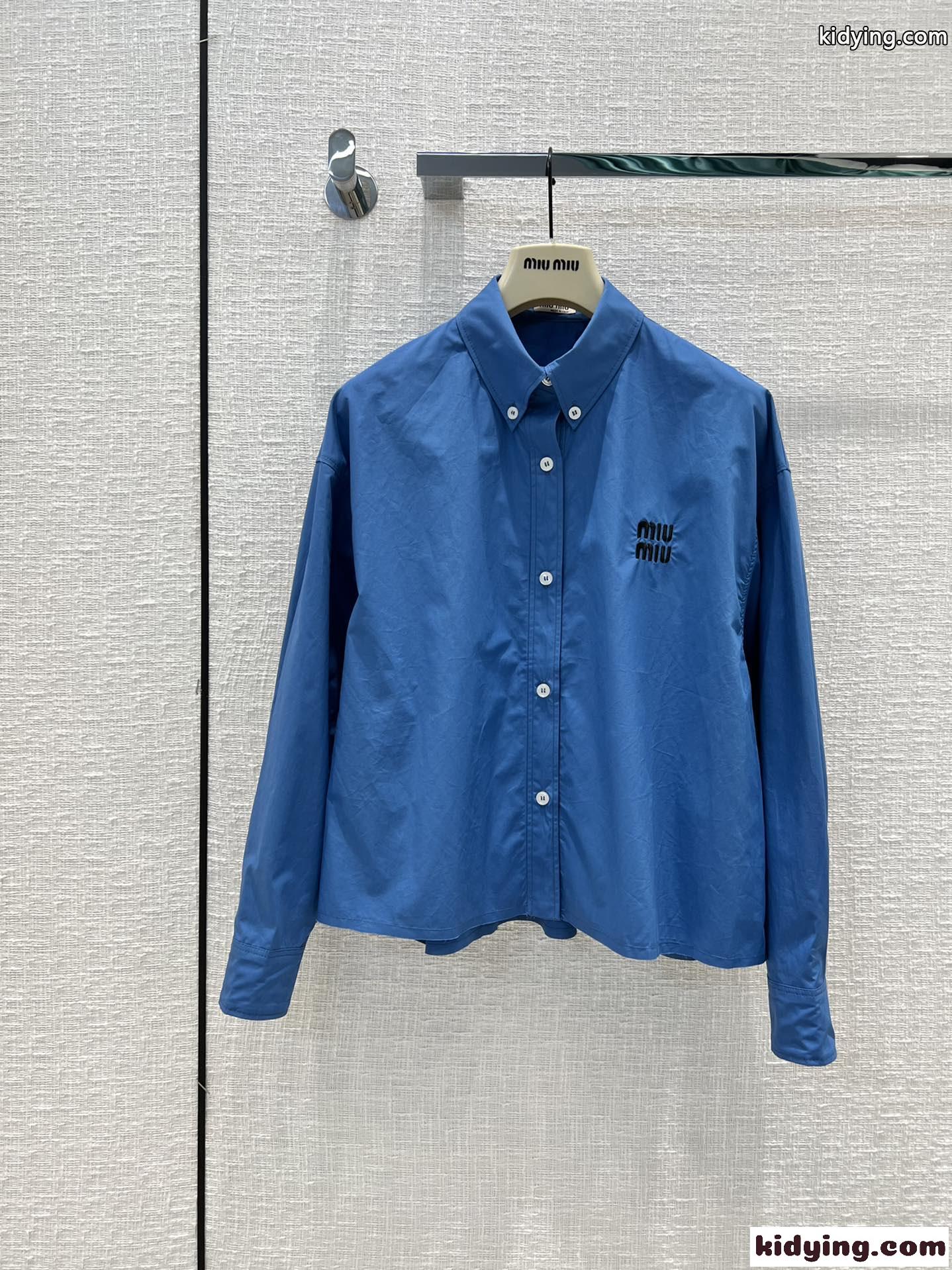 人気 おすすめ レディース ロゴ 刺繍 コットン ミュウミュウ シャツ コピー 長袖 カジュアル おしゃれ 2色-2
