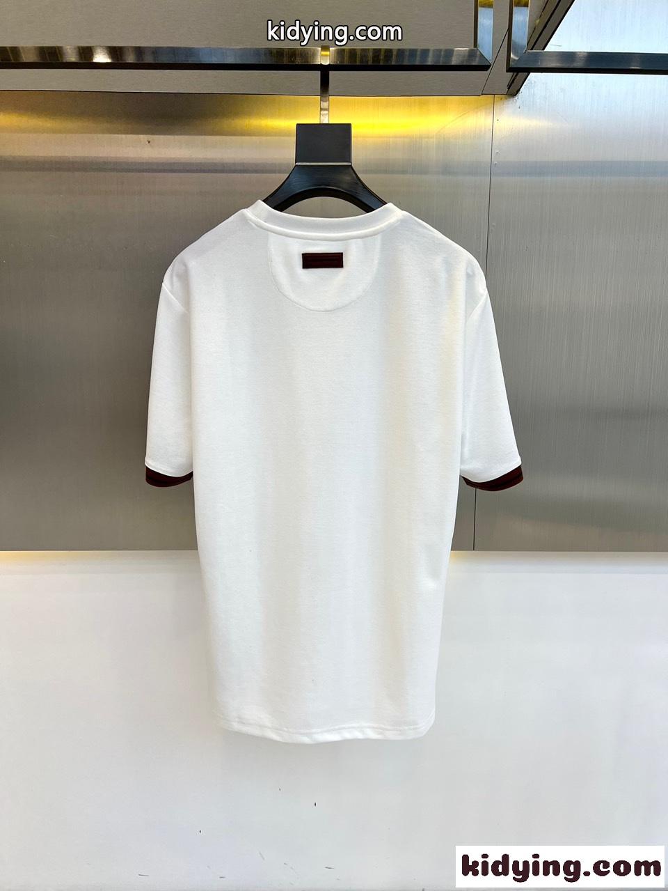 カジュアル ゆったり 快適 エルメネジルド・ゼニア 半袖Tシャツ コピー ホワイト-4
