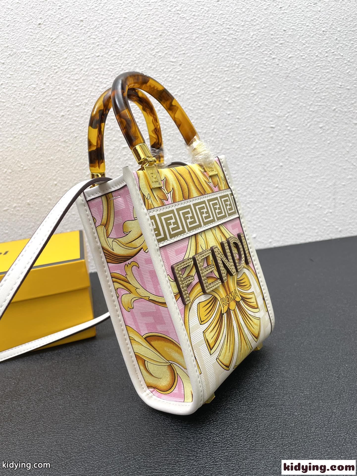 FENDI × VERSACE ミニ トートバッグ おしゃれ ショルダーバッグ フェンディ バッグ 人気 コピー-1