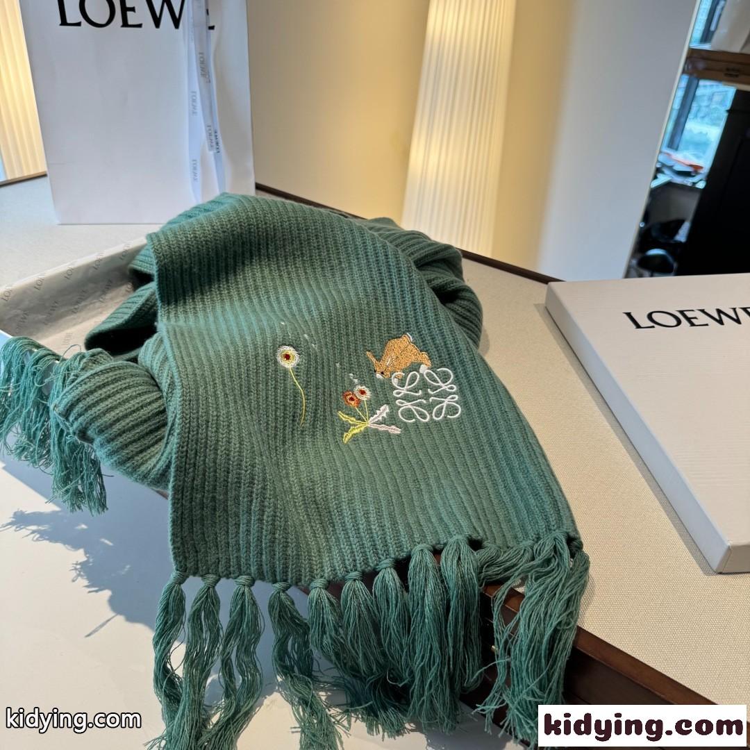 LOEWE x Suna Fujita ニットマフラー ロエベ スカーフ コピー アナグラム刺繍-0