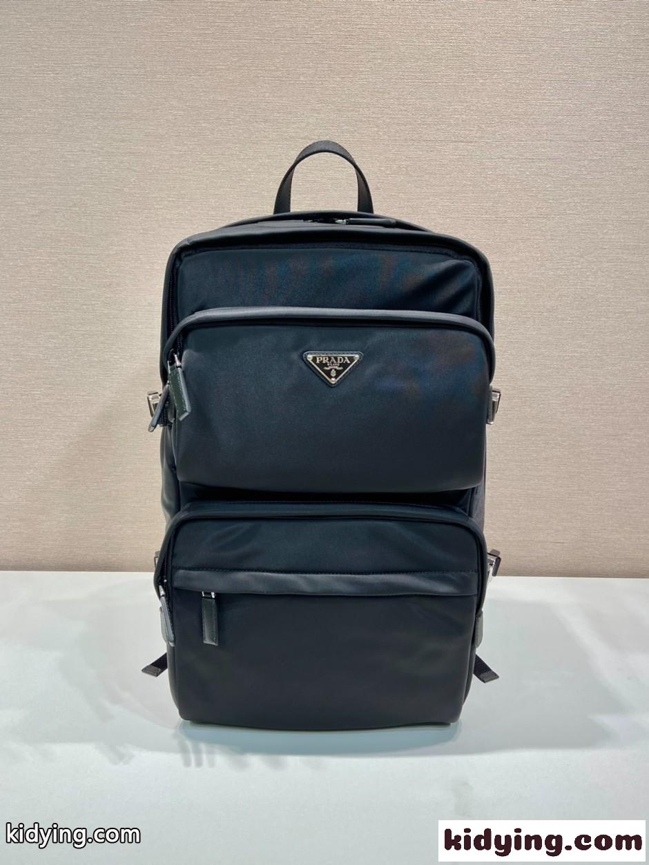プラダ Re-Nylon xサフィアーノレザー バックパック スーパーコピー 2VZ101 ブラック-0