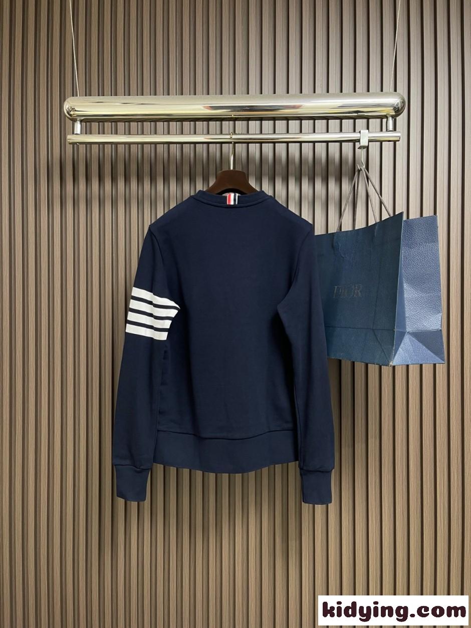 スタイリッシュ カジュアル スウェットシャツ トムブラウン Tシャツ 偽物 ネイビー-0