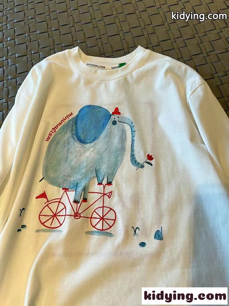 今季流行り ビッグシルエット 体型カバー ミュウミュウ 半袖tシャツ コピー プリント コットン トップス-3