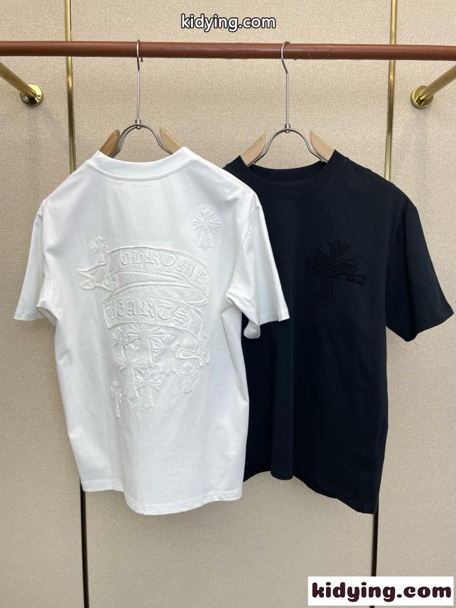カジュアル クルーネック 半袖Tシャツ クロムハーツ Tシャツ 偽物 合わせやすい-1