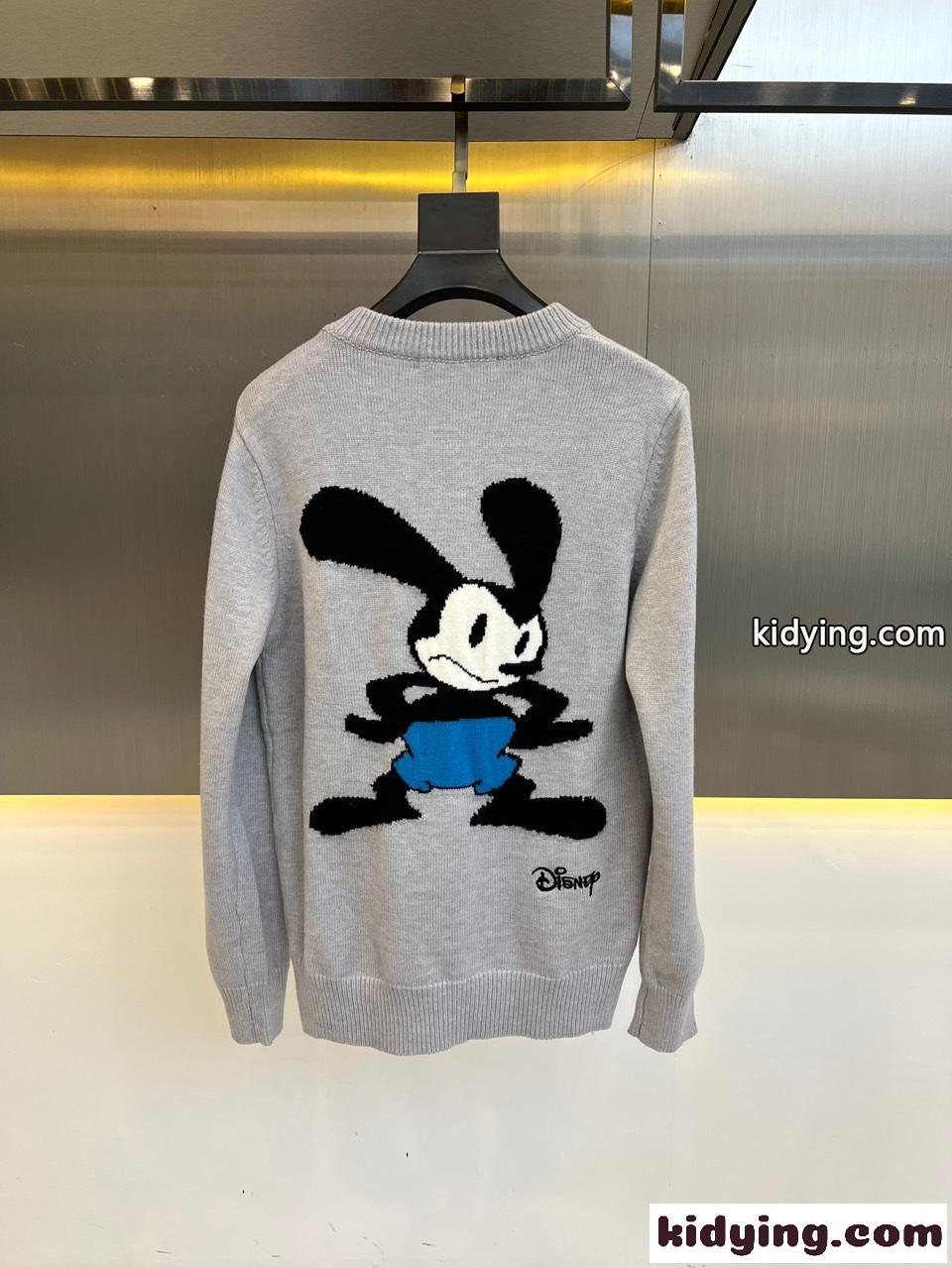 Disney x Givenchy ミッキー ロゴ クルーネック ジバンシィ セーター コピー グレー-3