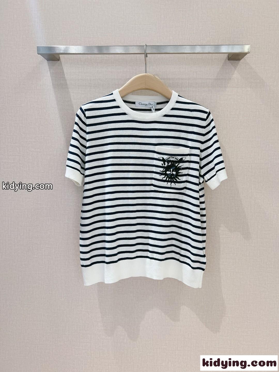 クリスチャン・ディオール セーター コピー Dior Marinière ショートスリーブ セーター-0