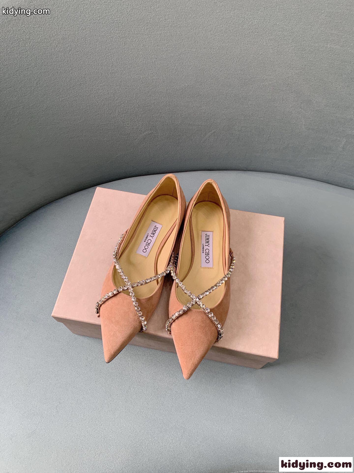サテン スパンコール Jimmy Choo 2021新型 最も美しい平底靴 きれいですね ジムシューズ レディース コピー-5