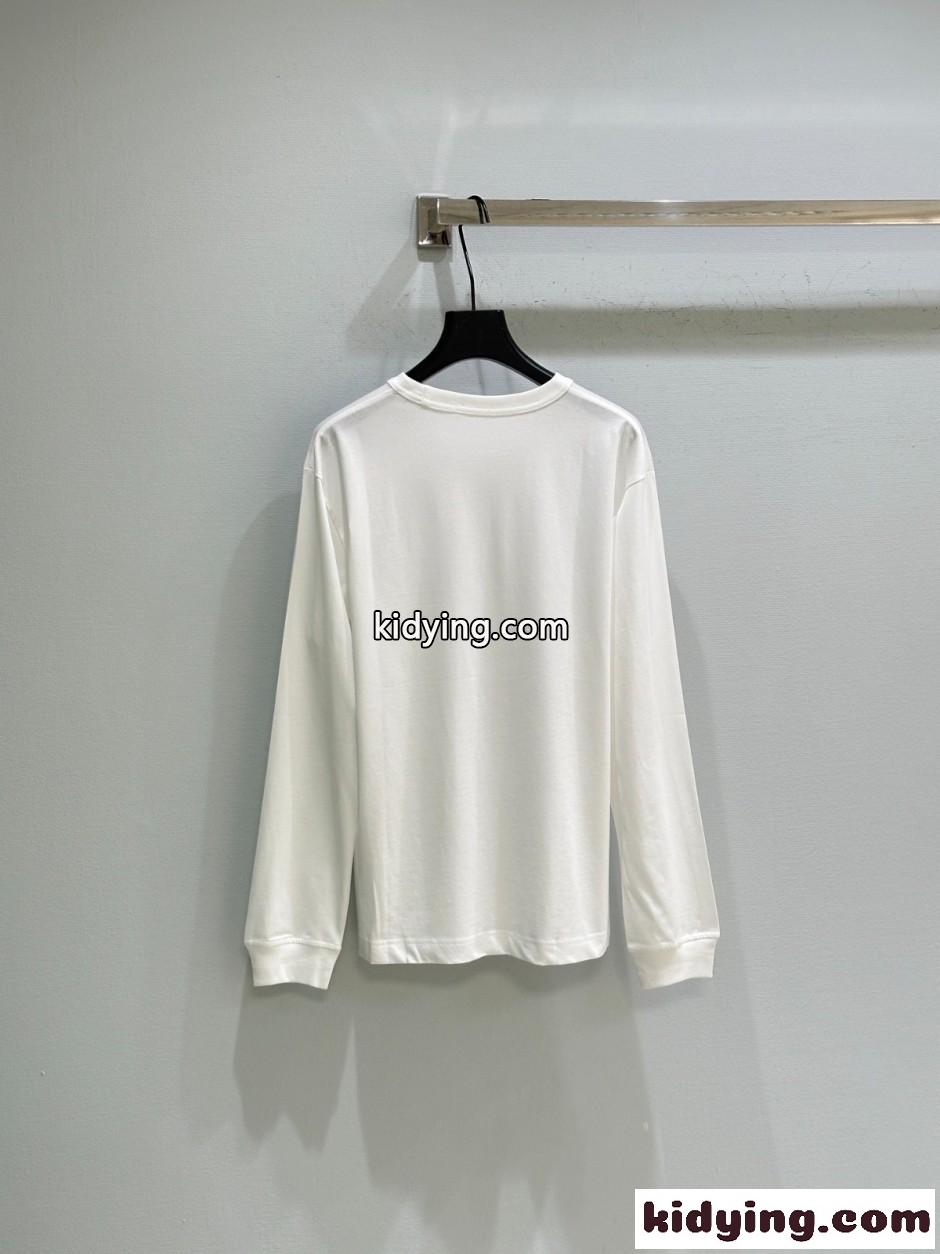 シンプル 洗練された ロゴ 長袖Tシャツ アレキサンダーワング Tシャツ コピー ホワイト-4