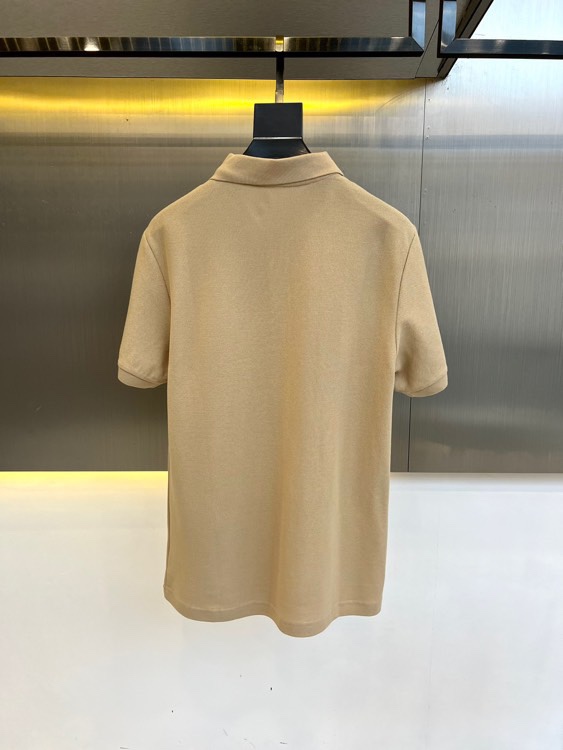 上品 カジュアル バーバリー 半袖Tシャツ コピー コットンピケ ポロシャツ カーキ-3