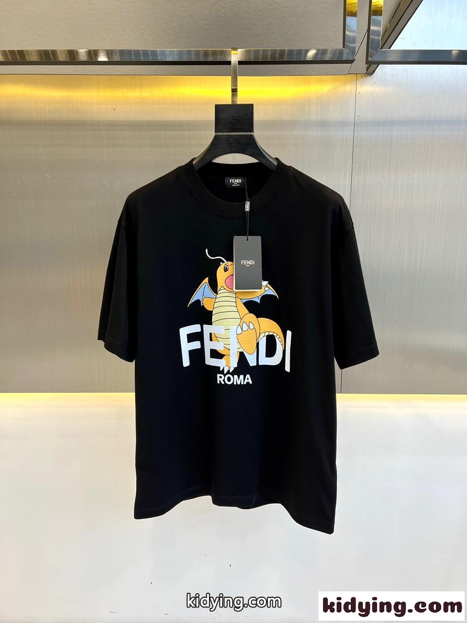 大人気 FENDI x FRGMT x POKEMON フェンディ 半袖Tシャツ コピー ブラック-0