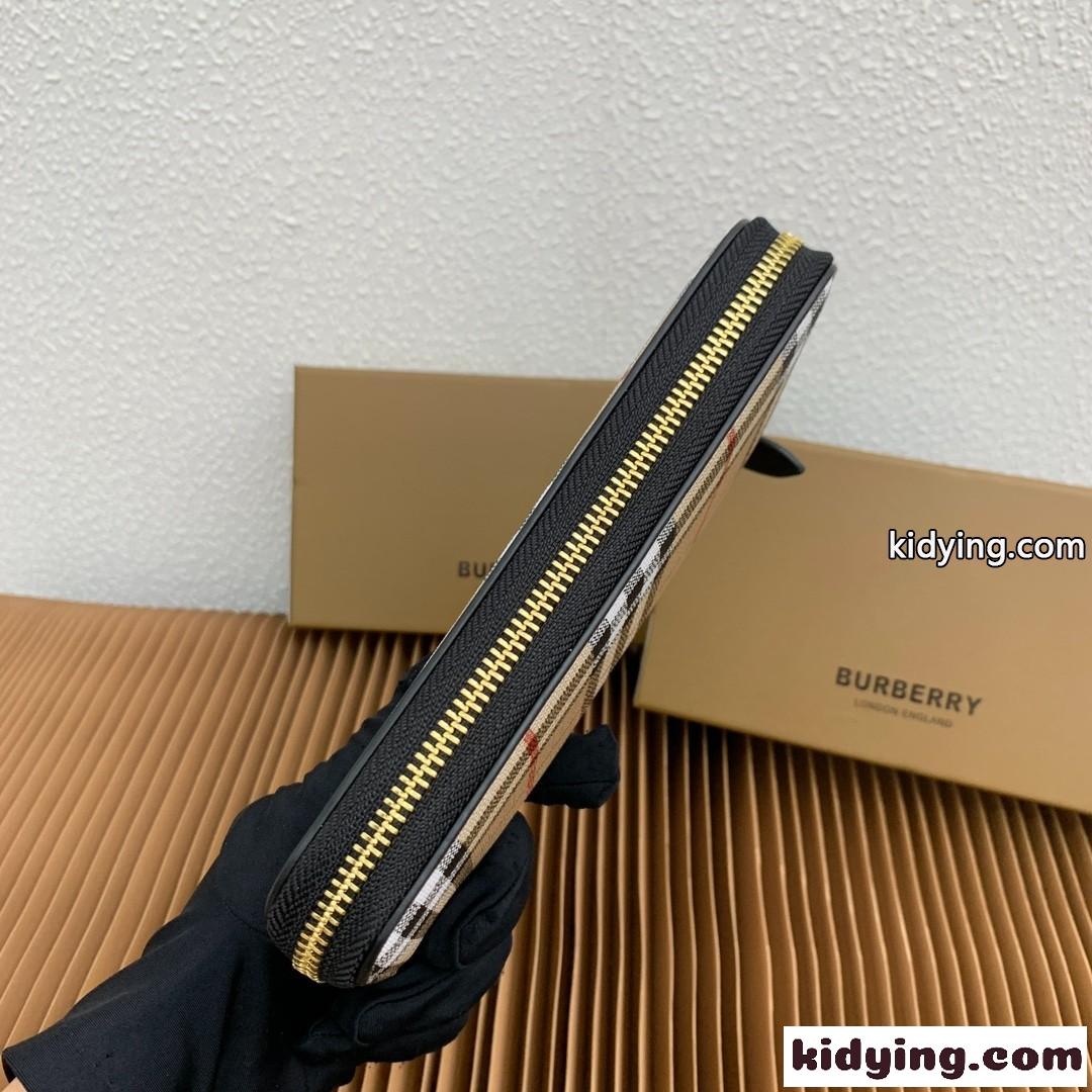 チェック ジップウォレット バーバリー 財布 コピー 長財布 ブラック-0