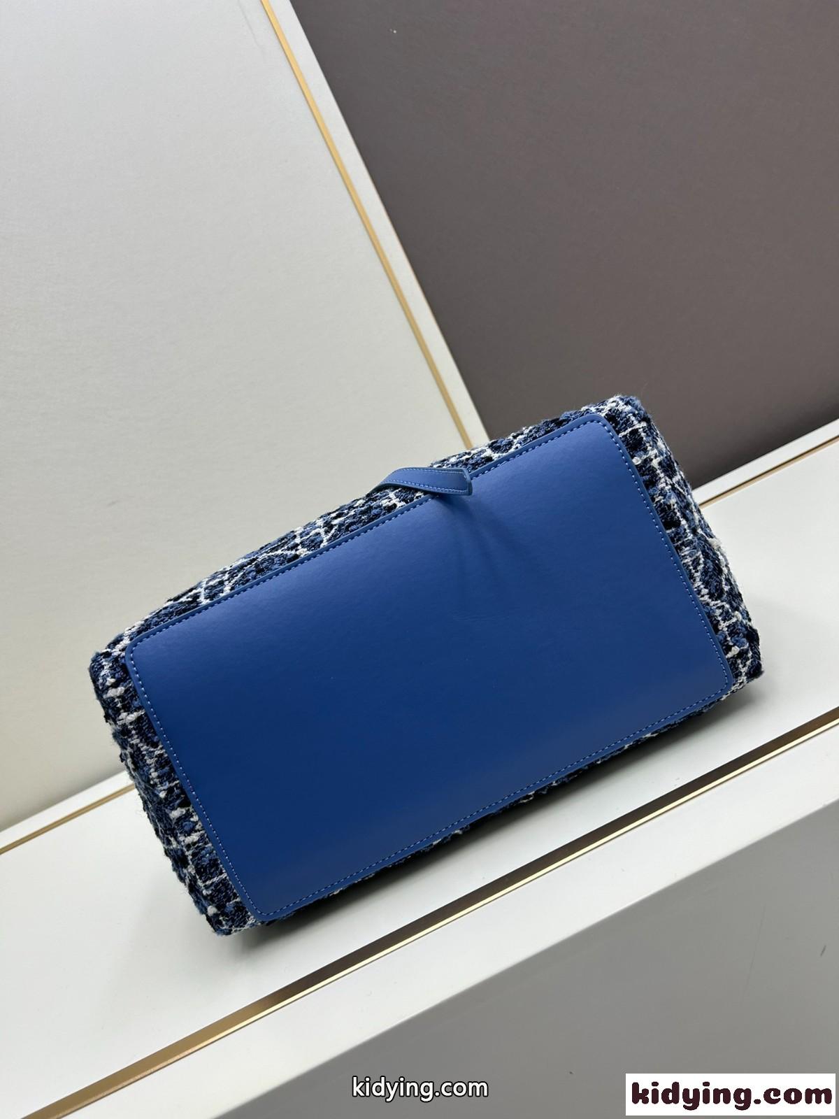 カナージュ ツイード Dior Toujours バッグ ミディアム クリスチャン・ディオール バッグ コピー ブルー-2