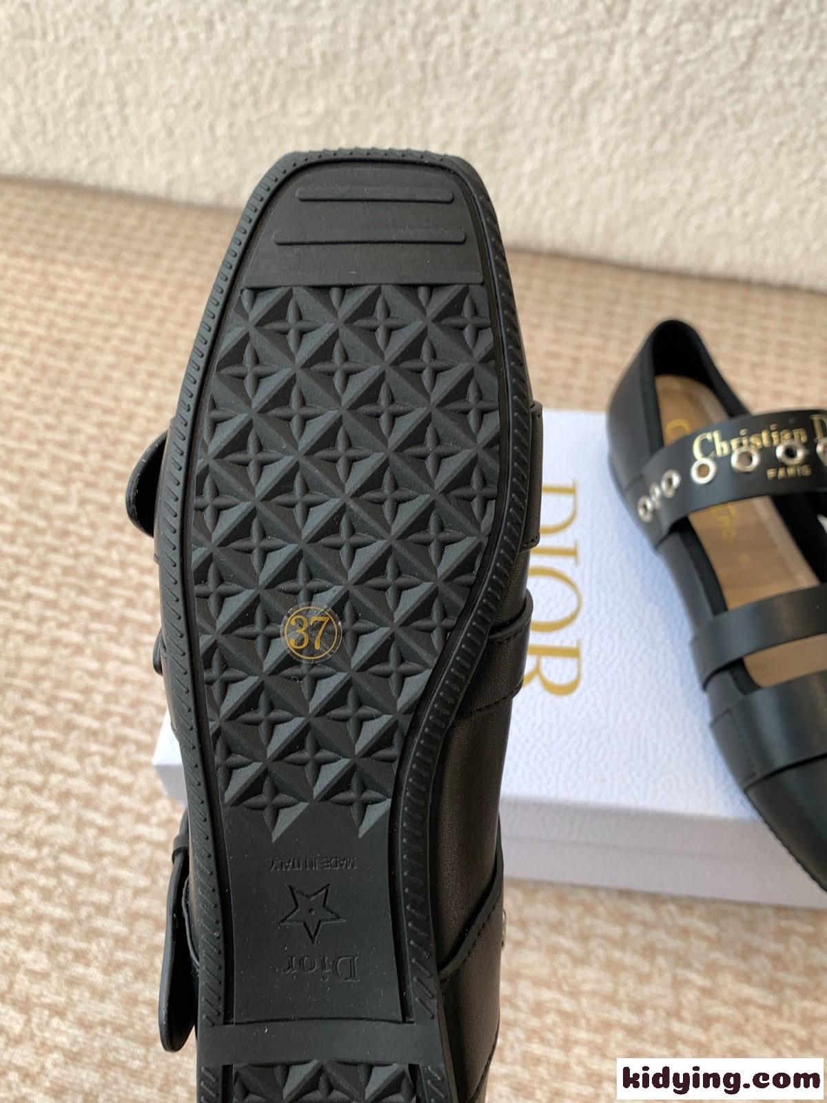 大人クールデザイン&Dior Punk バレリーナ スーパーコピー レザー ブラック-4