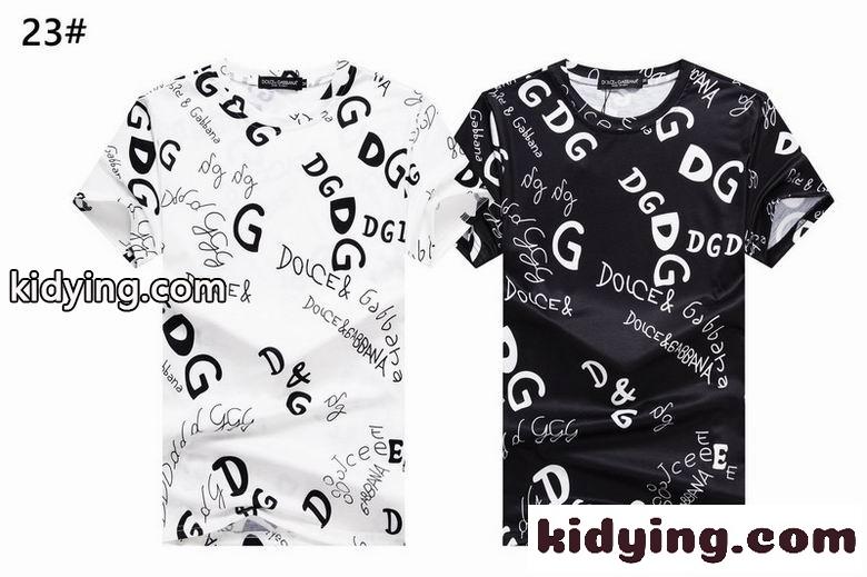 柔らかい 快適 クールネック ロゴプリント 個性派 ドルチェ&ガッバーナ Tシャツ コピー半袖 メンズ トップス オシャレ-0