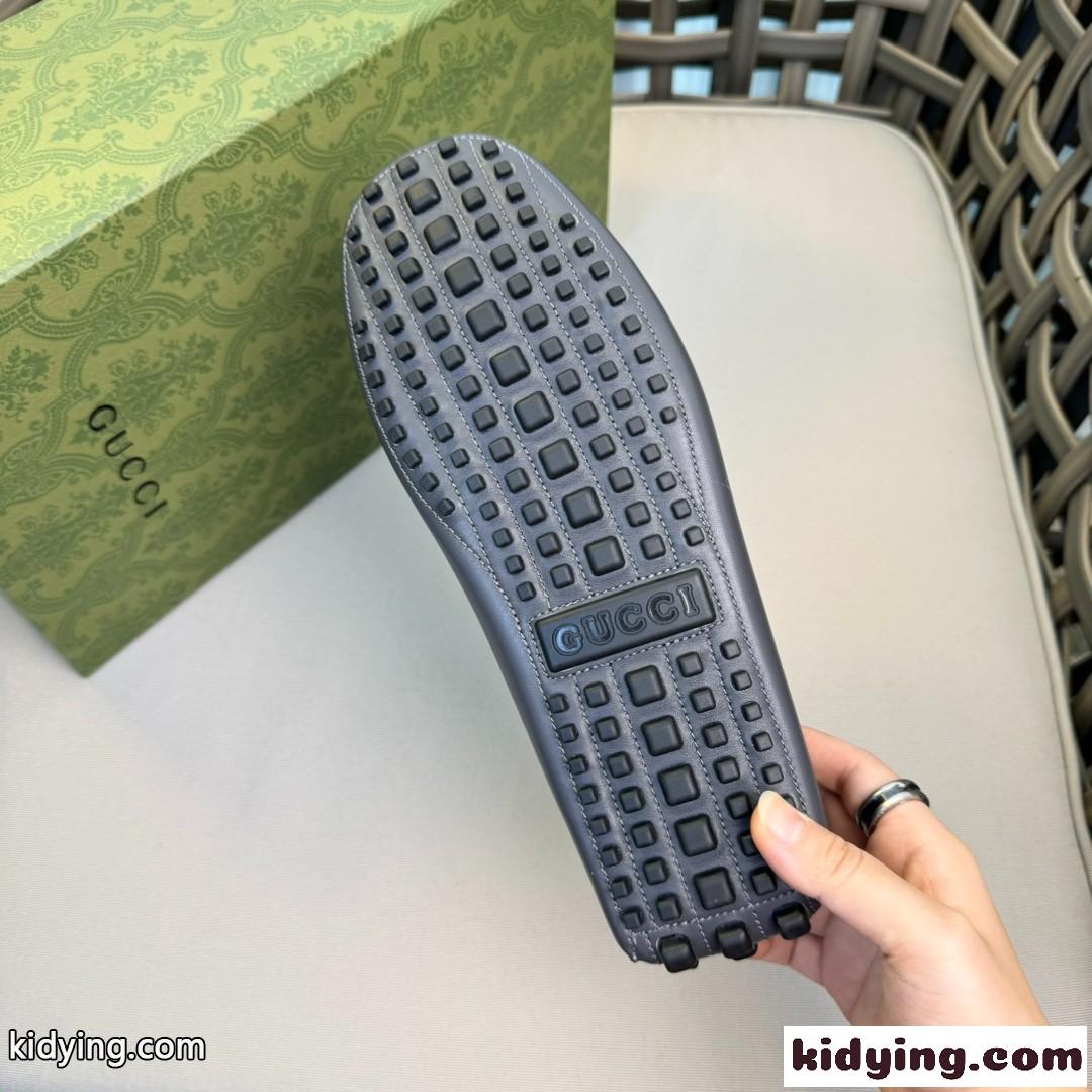 インターロッキングG メンズ ドライビングシューズ グッチ モカシン スーパーコピー グレー-4