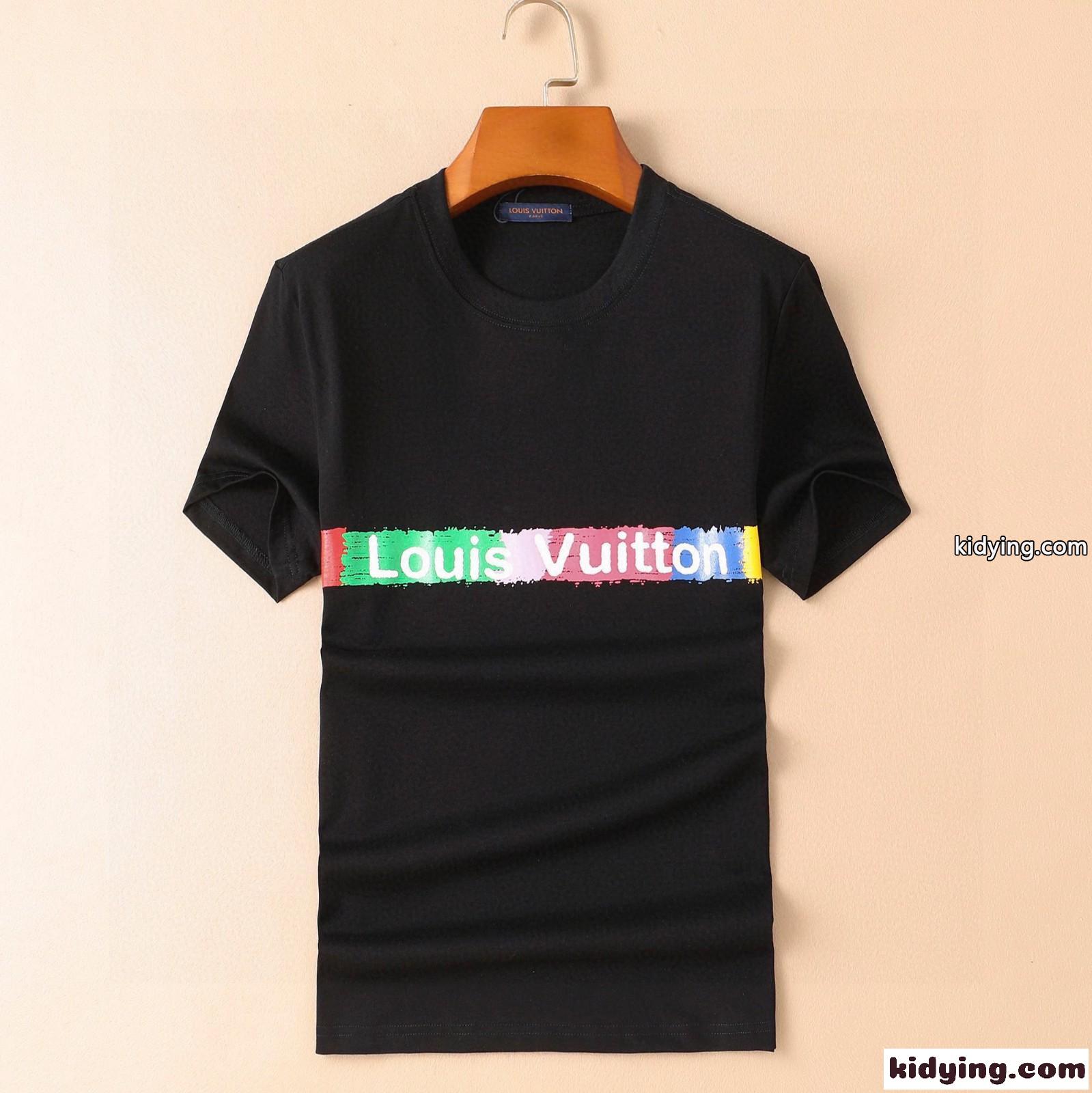 スタイリッシュ 目を引く ロゴ プリント ルイ・ヴィトン tシャツ コピー コットン 快適 トップス-2