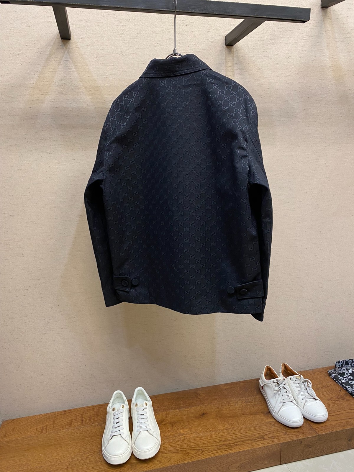 GGジャガード デニム シャツジャケット グッチ ジャケット コピー ブラック-1