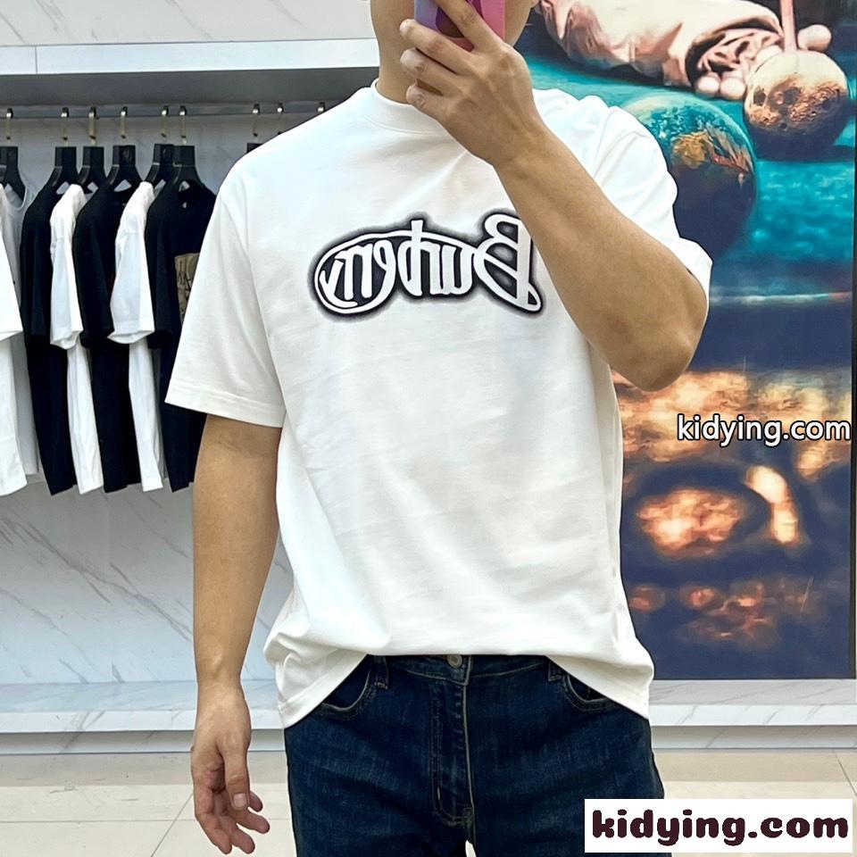 定番 おしゃれ ロゴプリント コットンTシャツ バーバリー 半袖Tシャツ コピー ホワイト-1