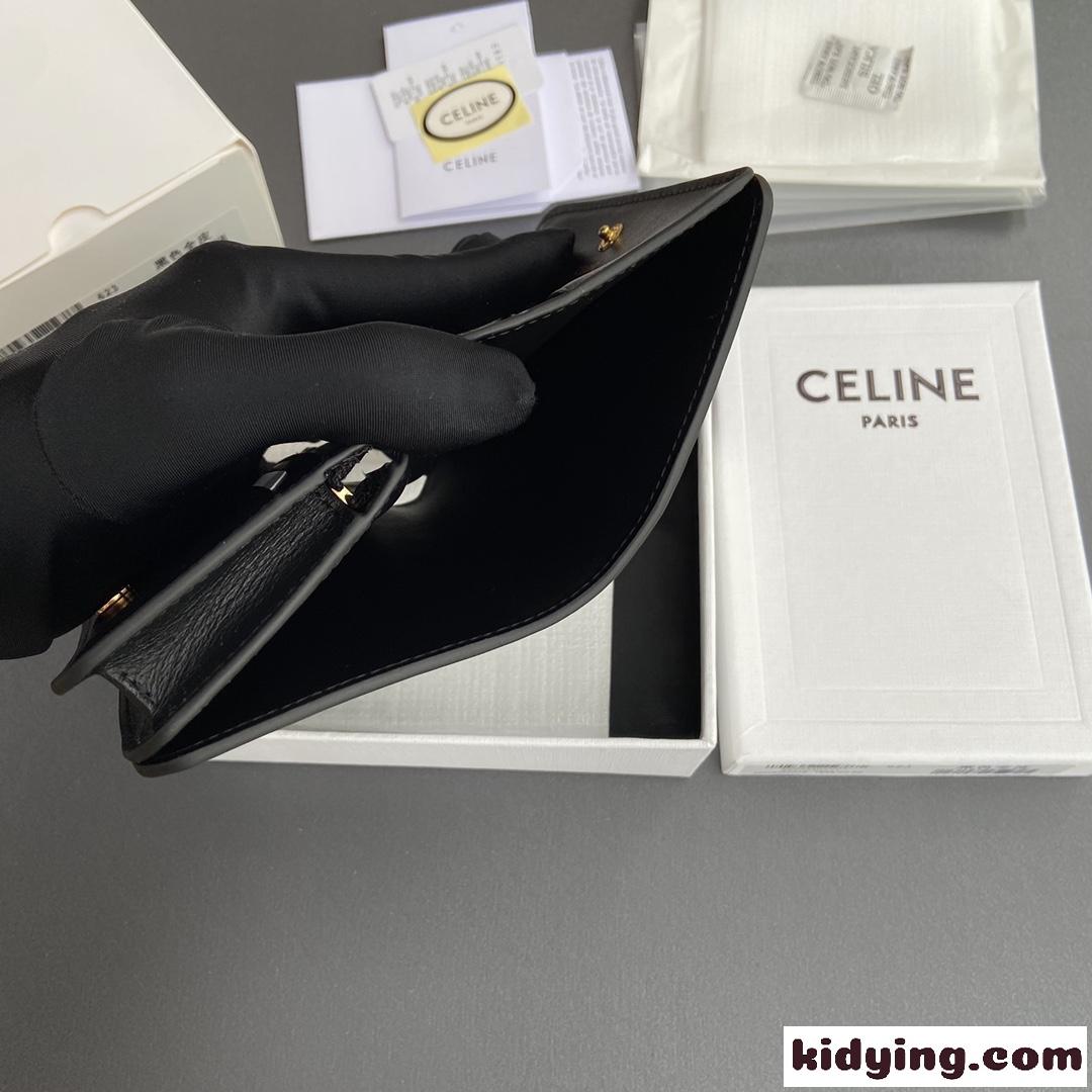 セリーヌ コンパクトウォレット トリオンフ スーパーコピー n級品 ブラック-4