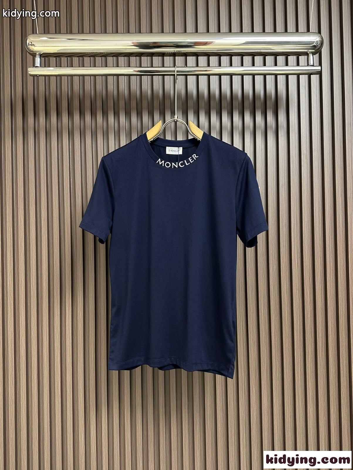 カジュアル 定番 クルーネック 半袖Tシャツ モンクレール Tシャツ コピー ネイビー-2