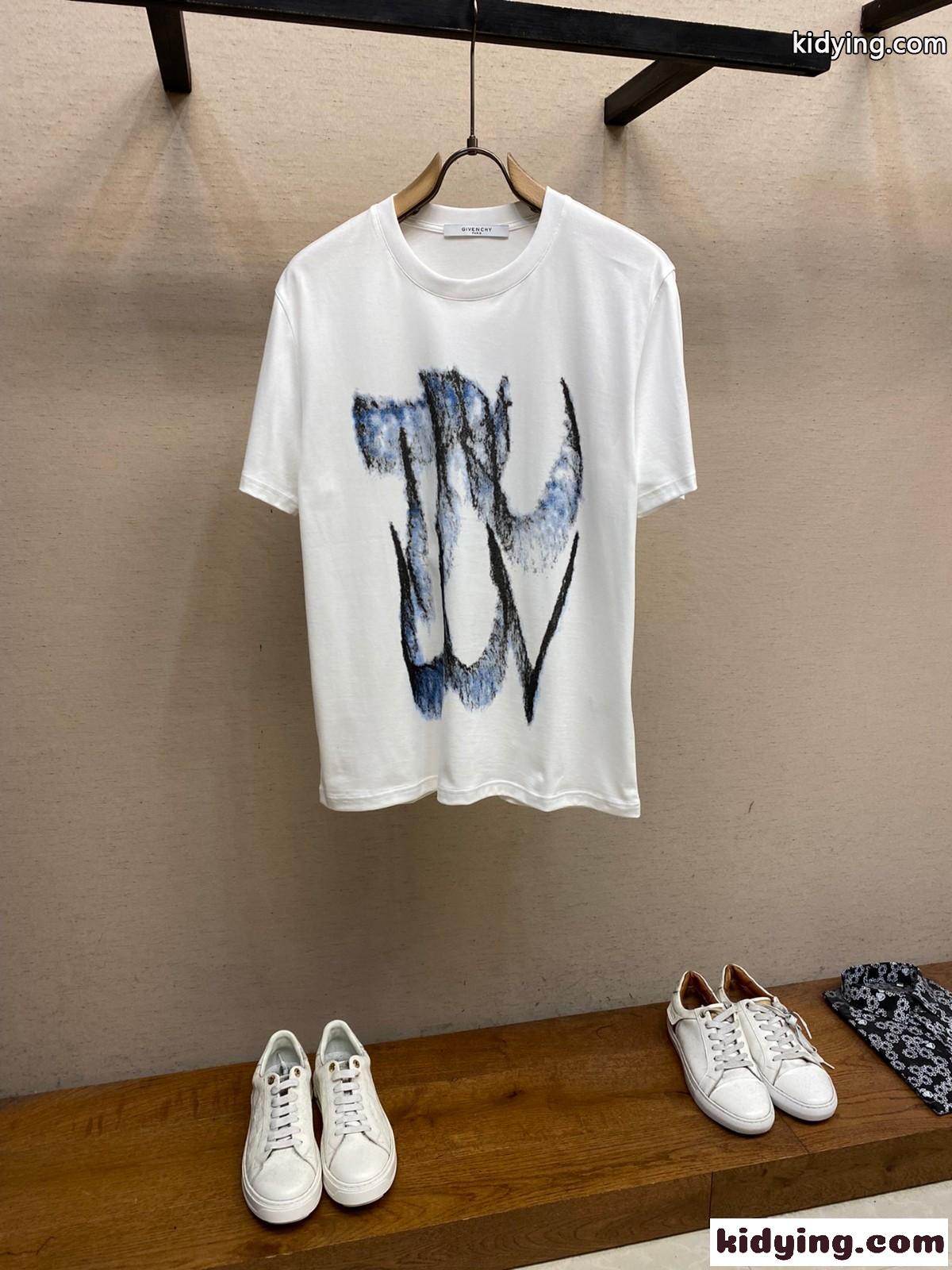 Love プリント クルーネック コットン 半袖Tシャツ ジバンシィ Tシャツ 偽物 ホワイト-0