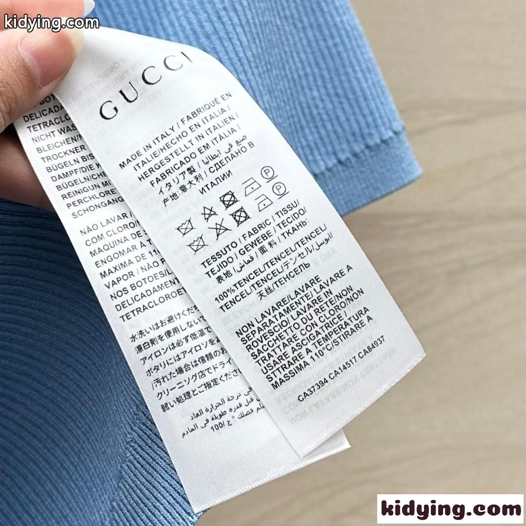 春夏 ラウンドネック 半袖 ニットトップス グッチ ニット コピー ブルー-3