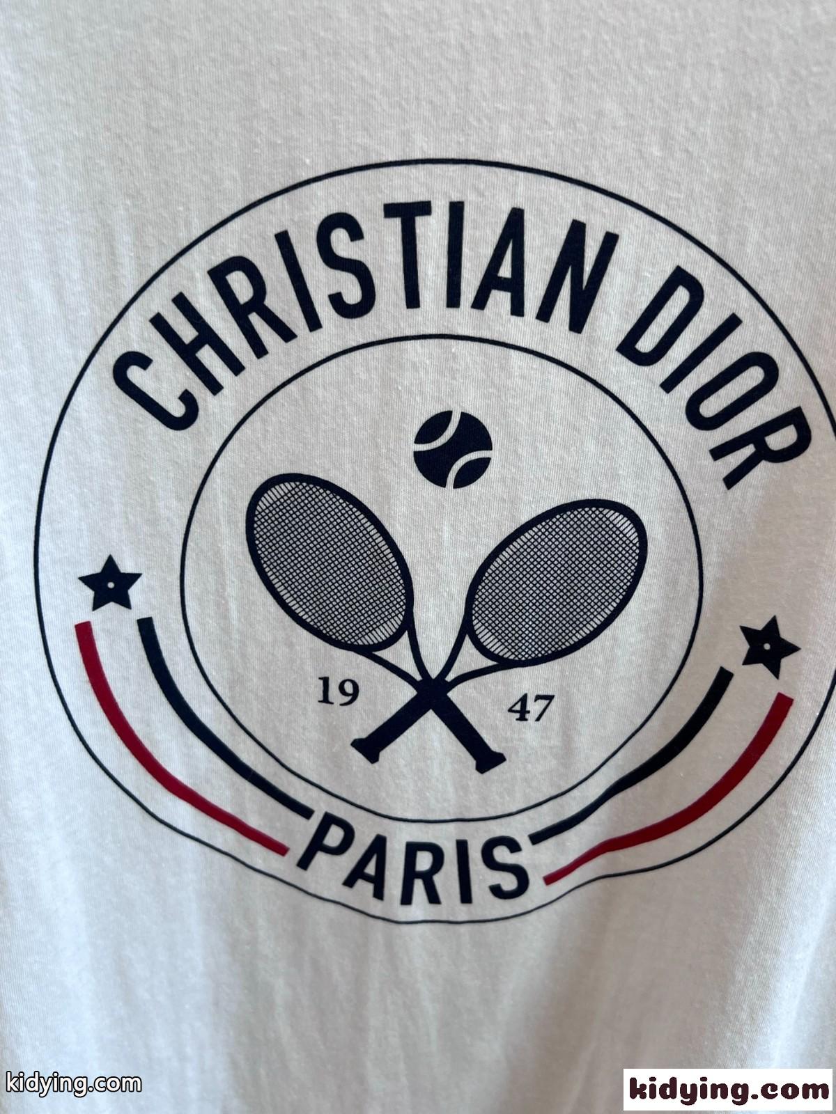 コットン & リネン Dior Vibe Tシャツ クリスチャン・ディオール Tシャツ コピー クルーネック-2