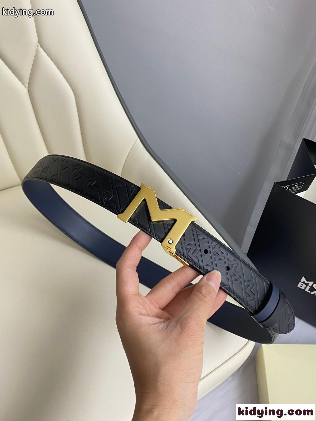 モンブラン ベルト コピー メンズ M バックル フリーカット レザーベルト-3