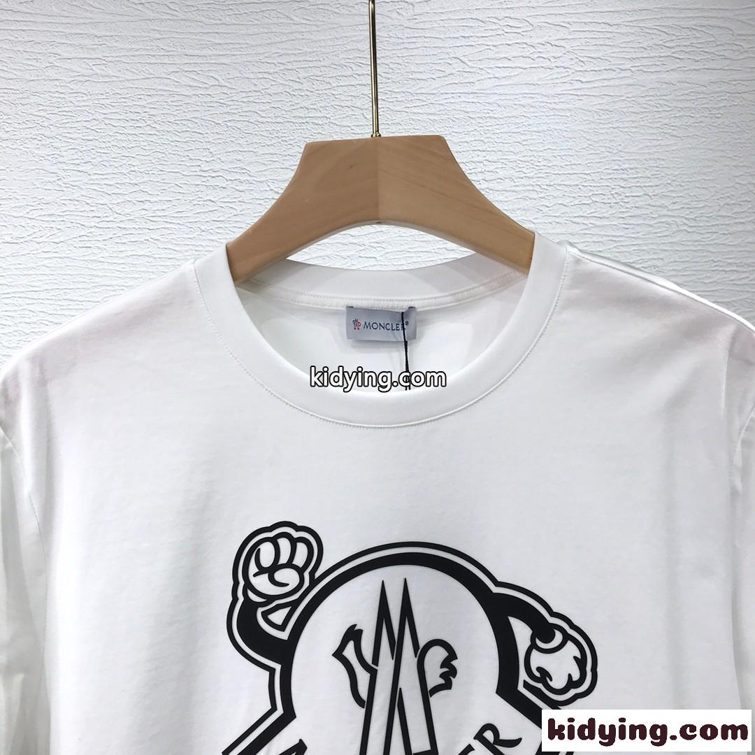 可愛い カジュアル ロゴプリント モンクレール Tシャツ コピー コットン 半袖 トップス-1