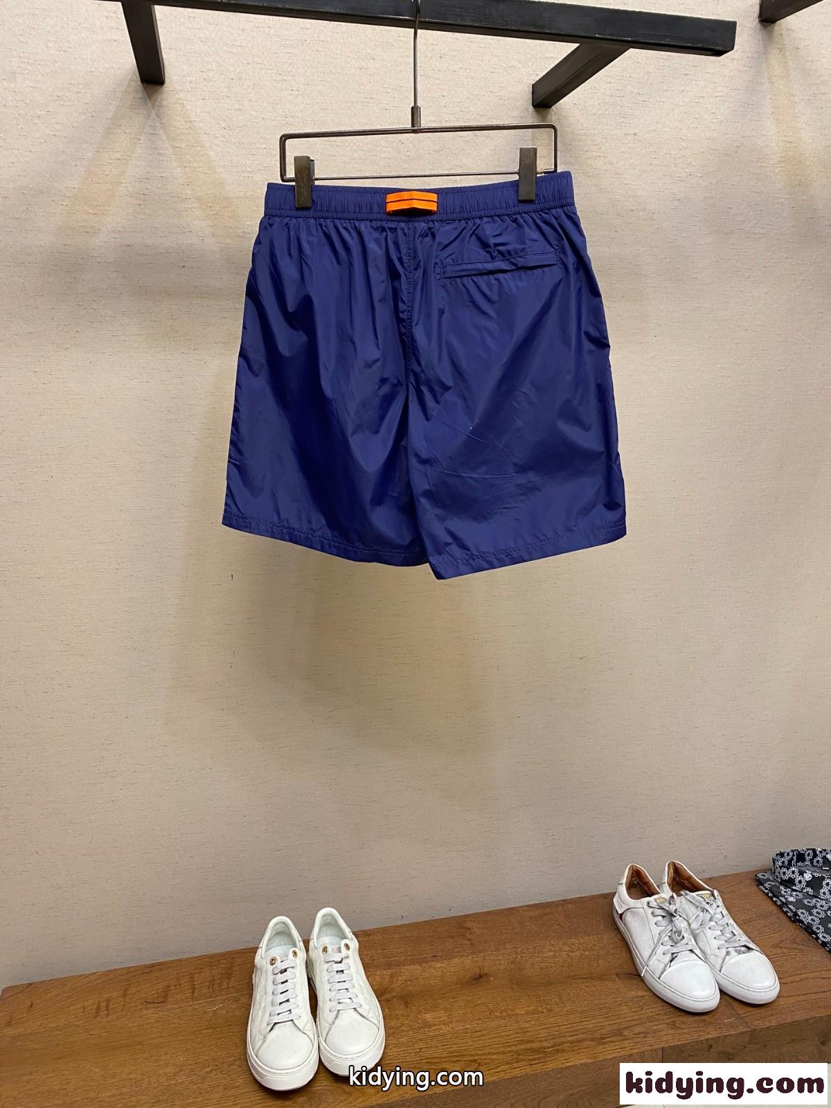 シンプル 合わせやすい ショートパンツ エルメネジルド・ゼニア パンツ 偽物 ブルー-2
