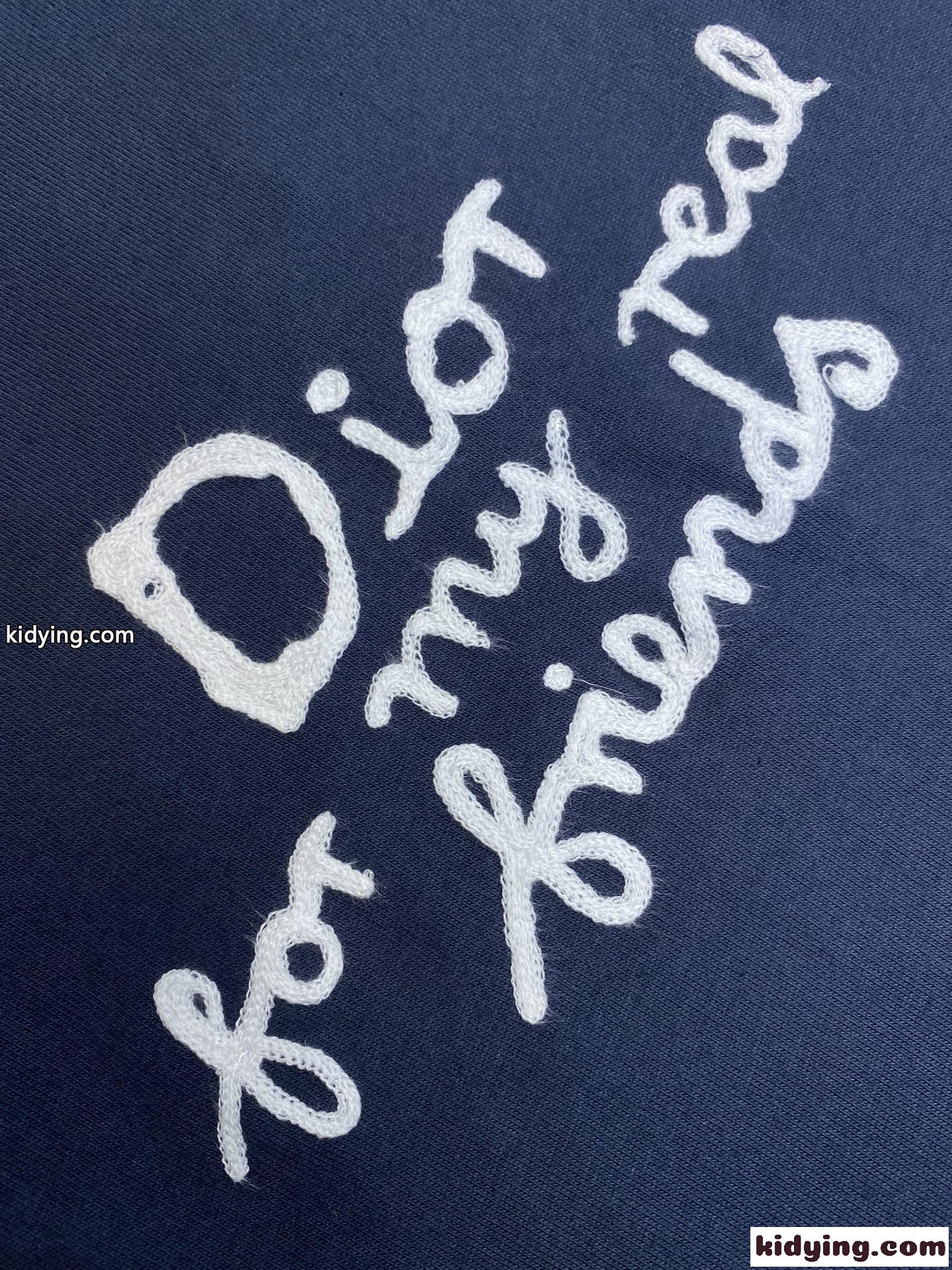クリスチャン・ディオール Tシャツ コピー DIOR AND HYLTON NEL Tシャツ ネイビーブルー-4