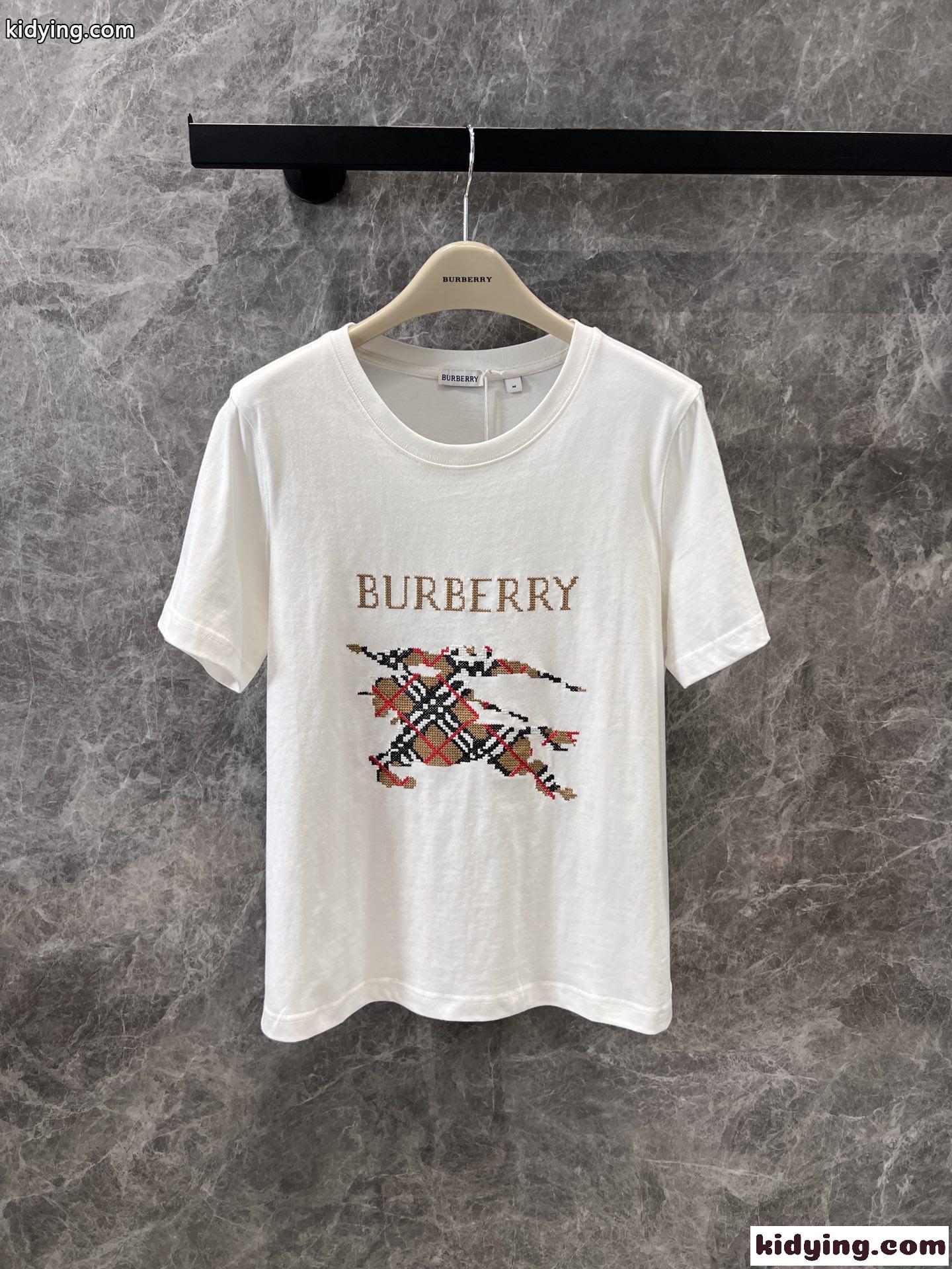 バーバリー クロスステッチ EKD​ コットンTシャツ スーパーコピー ホワイト-1