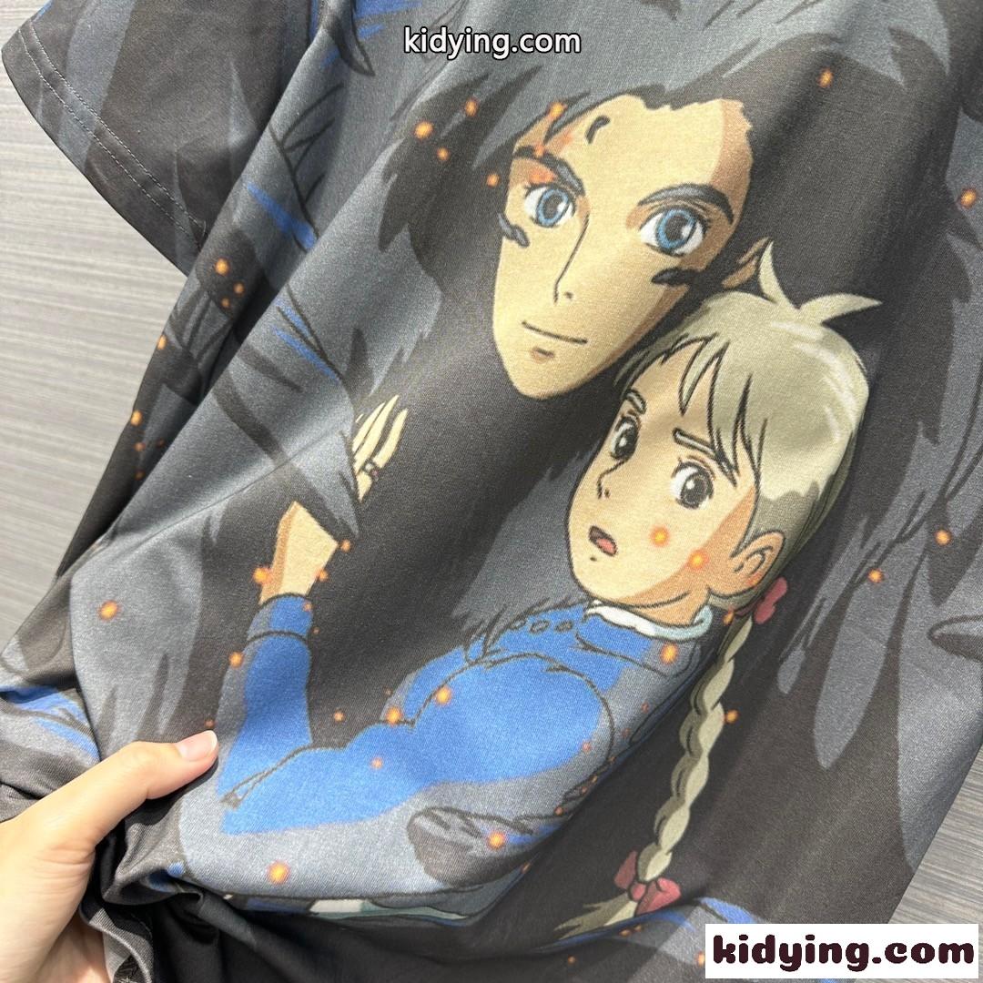 新作​  ハウルとソフィー 半袖Tシャツ ロエベ Tシャツ コピー コットン トップス-4