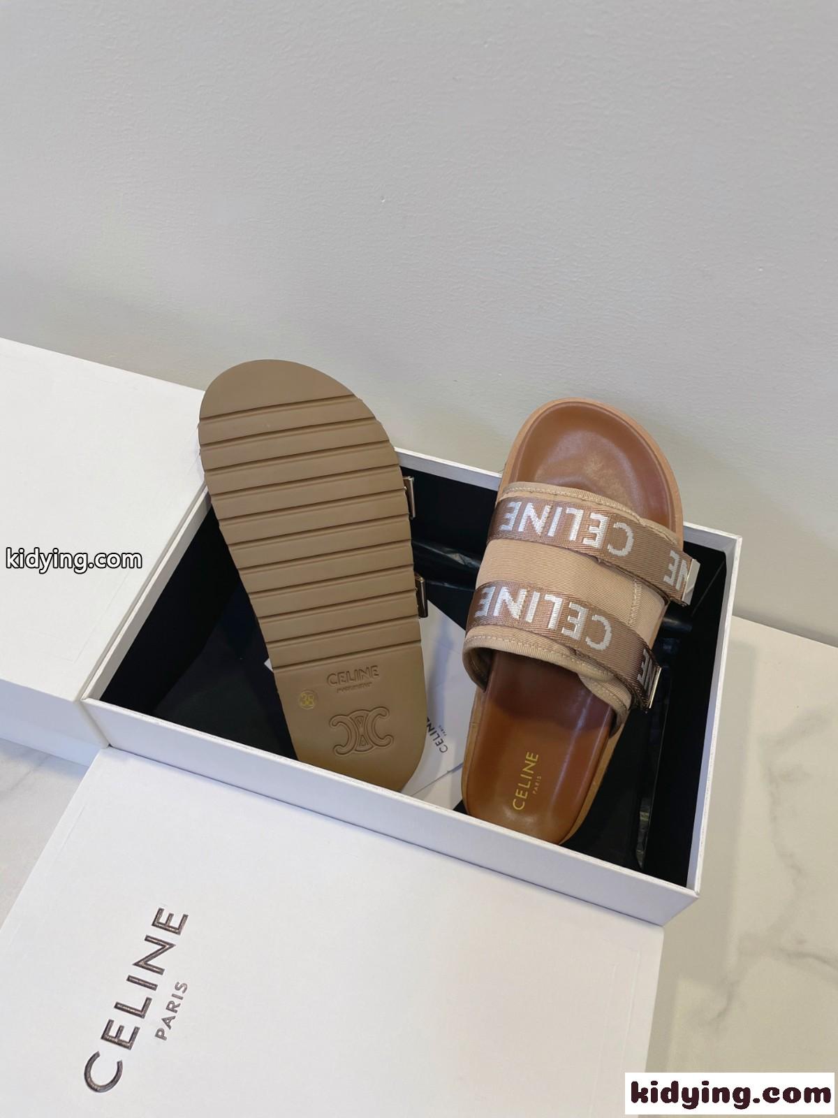 CELINE ピーテオ ストラッピーサンダル セリーヌ スーパーコピー ブラウン-3