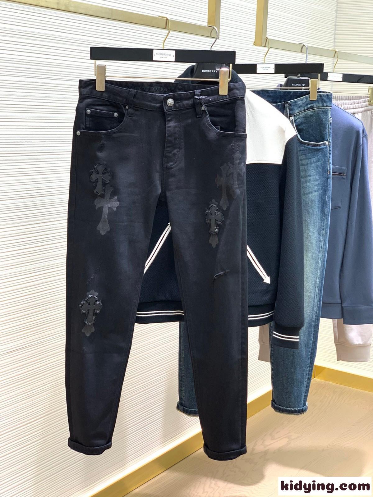合わせやすい おしゃれ カジュアル クロムハーツ ジーンズ コピー メンズ デニムパンツ-0