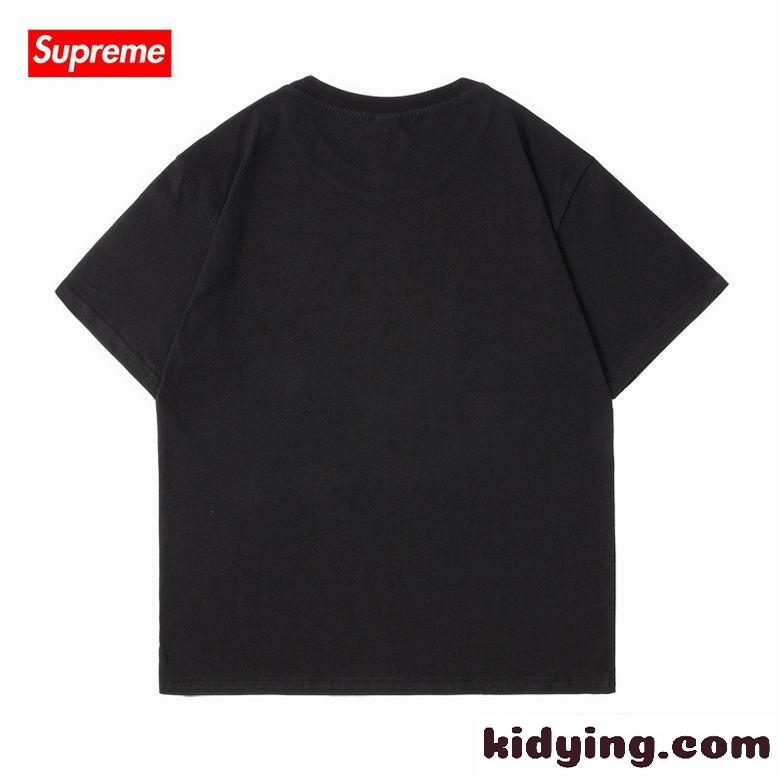 ユニセックス おしゃれ ベーシック ロゴ プリント ゆったり クルーネック シュプリーム tシャツ コピー 半袖 人気-8